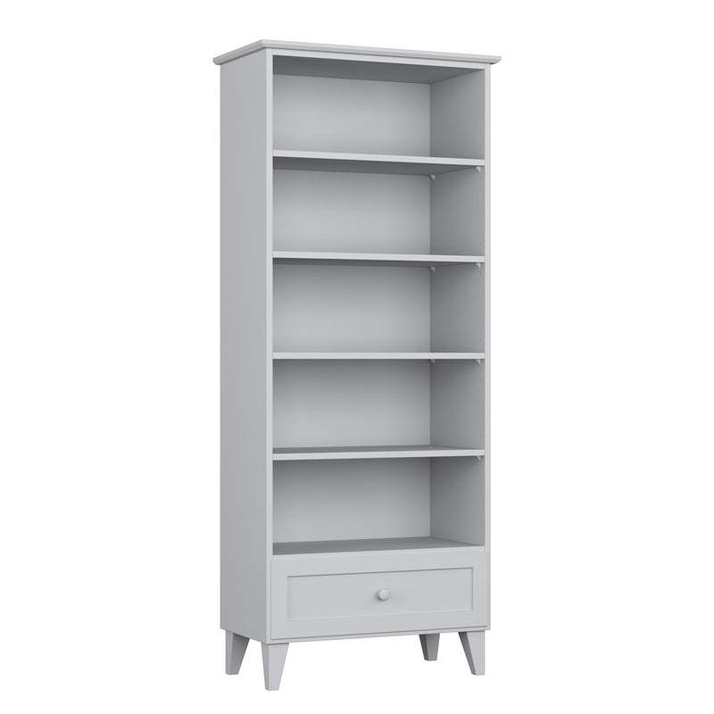 Étagère 1S 80 gris en bois – vue de côté, profondeur i profil