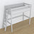 Lit mezzanine gris dans la chambre d'enfant – décoration scandinave, en bois