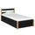 Lit simple avec tiroir en bois noir-chêne – chambre d'enfant, style scandinave