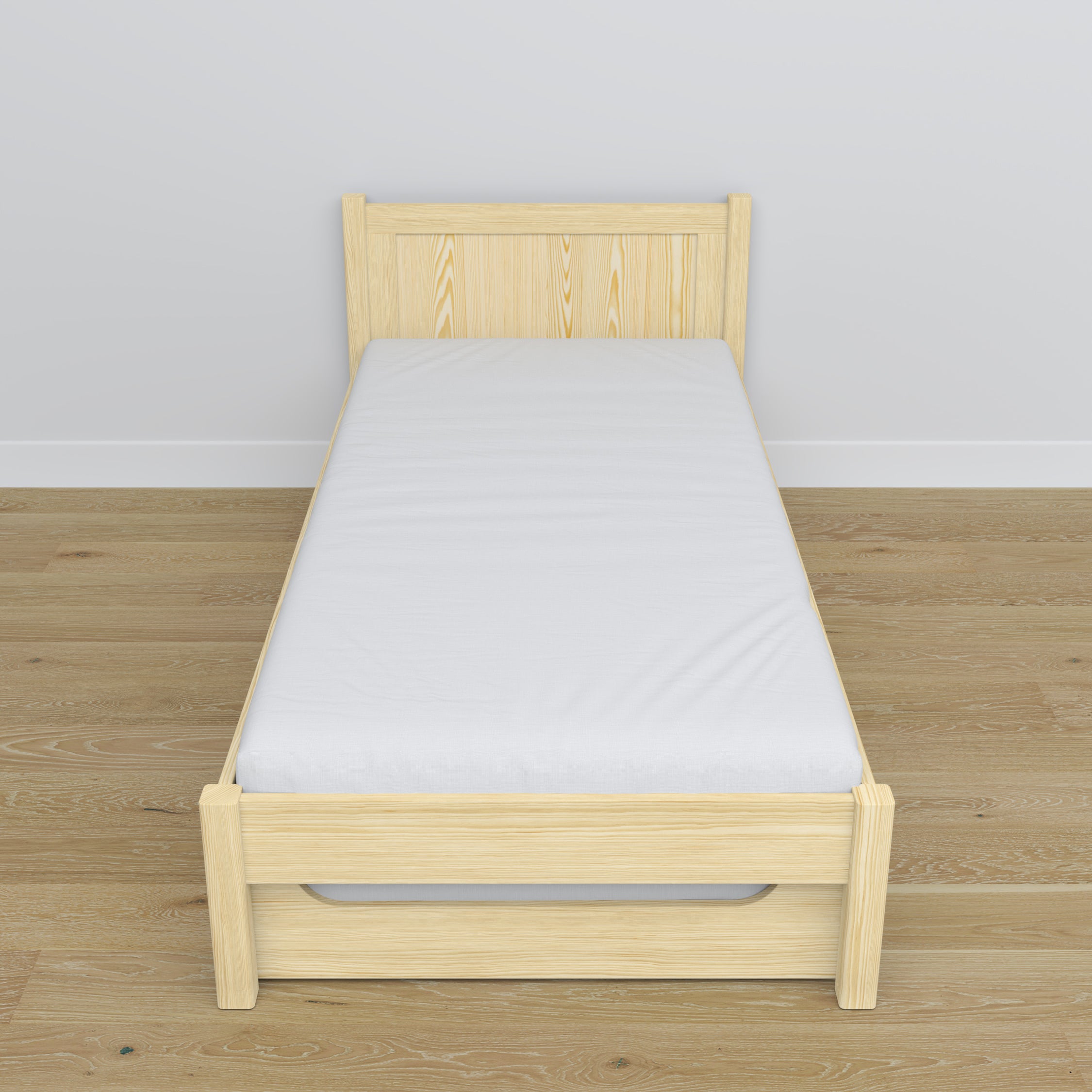 Lit pin incolore – tiroir na matelas, détails en bois, Nizio Home