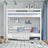 Lit superposé blanc – échelle i barrière ochronna en bois, Nizio Home