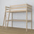 Lit mezzanine en chêne chêne blanchi avec bureau – sommier i lattes, Nizio