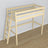 Lit mezzanine pin incolore en bois – vue du dessus na chambre