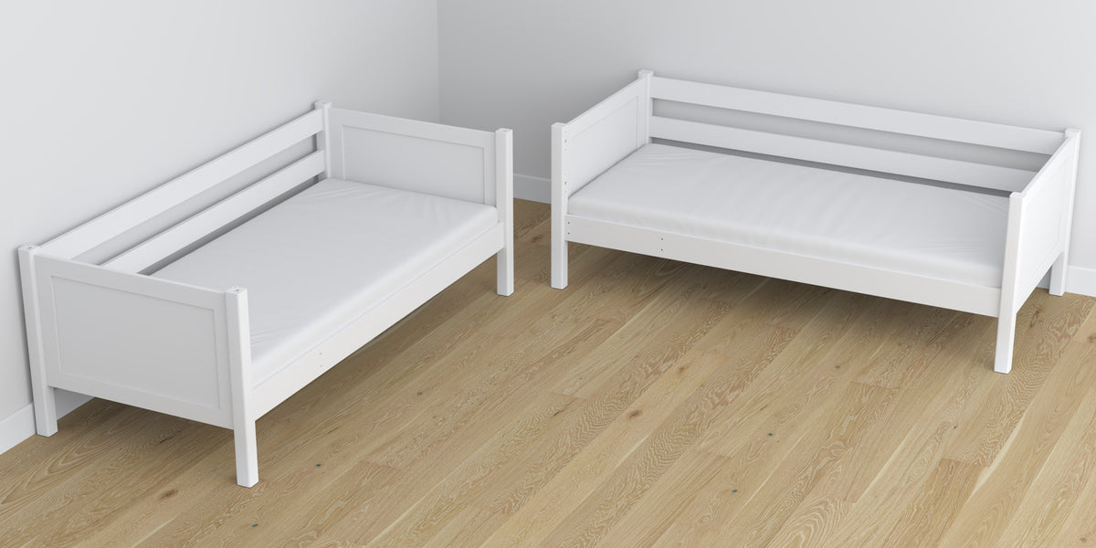 Lit superposé en bois blanc z tiroir – décoration de chambre d'enfant scandinave