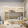 Lit superposé avec tiroir en bois pin incolore – chambre d'enfant, bois massif, scandinave