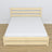 Lit double avec tiroir en bois pin incolore – vue en biais, chambre scandinave
