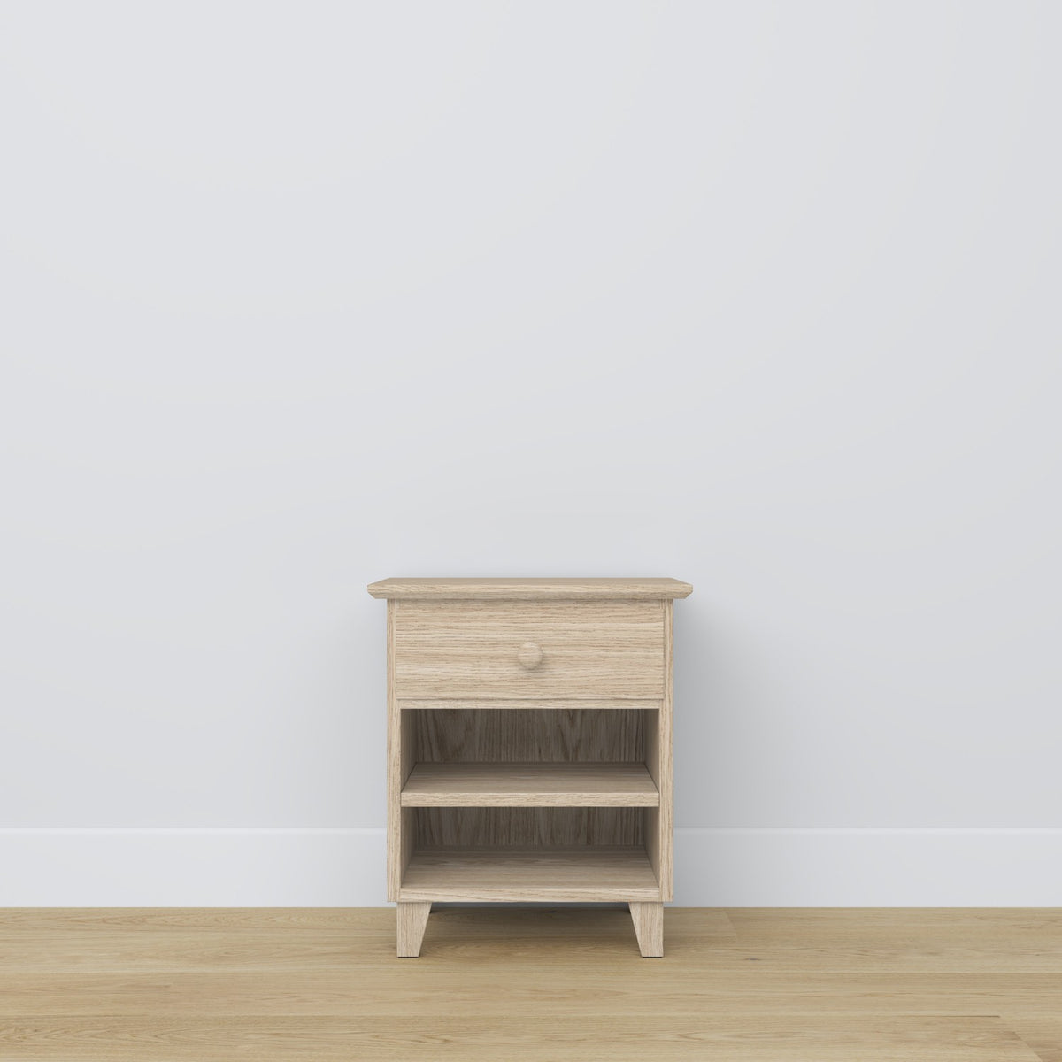 Bedside table with drawer N02 oak bleached oak – bedroom, Scandinavian style