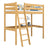 Lit mezzanine pin naturel avec bureau – espace d'apprentissage sous la chambre, en bois