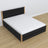 Wooden double bed with drawer N02 black / oak