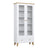 Display cabinet 1S wooden white with oak in living room – Scandinavian arrangement, Nizio