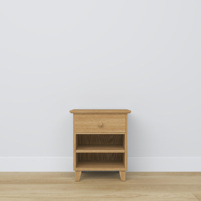 Oak bedside table 1S N02 Scandi oak natural