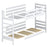 Lit superposé en bois pin naturel – couchage supérieur et inférieur, scandinave