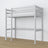 Lit mezzanine en bois gris – sommier à lattes, vue de côté
