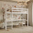 Lit mezzanine avec bureau en bois blanc – chambre d'enfant, scandinave Nizio