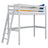 Lit mezzanine en bois gris – chambre d'enfant, bois massif, style scandinave