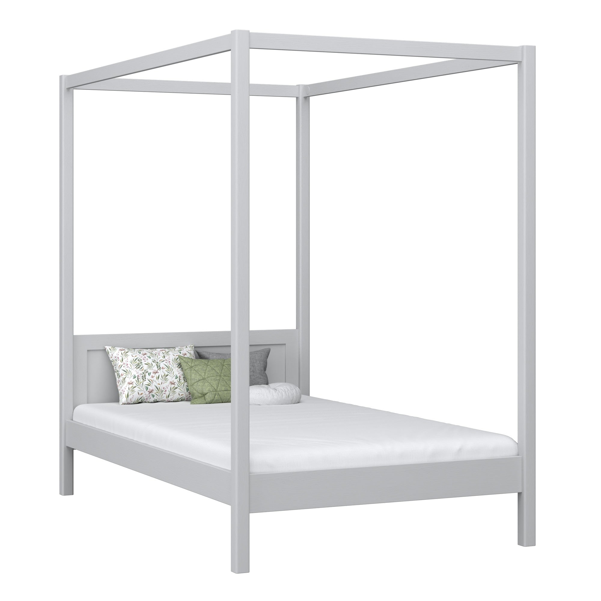 Lit à baldaquin en bois gris – chambre d'enfant, style scandinave Nizio
