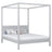 Lit double à baldaquin gris – sommier i lattes, en bois, Nizio