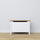 Chest wooden white with oak – storage and seating, Scandinavian style by Nizio