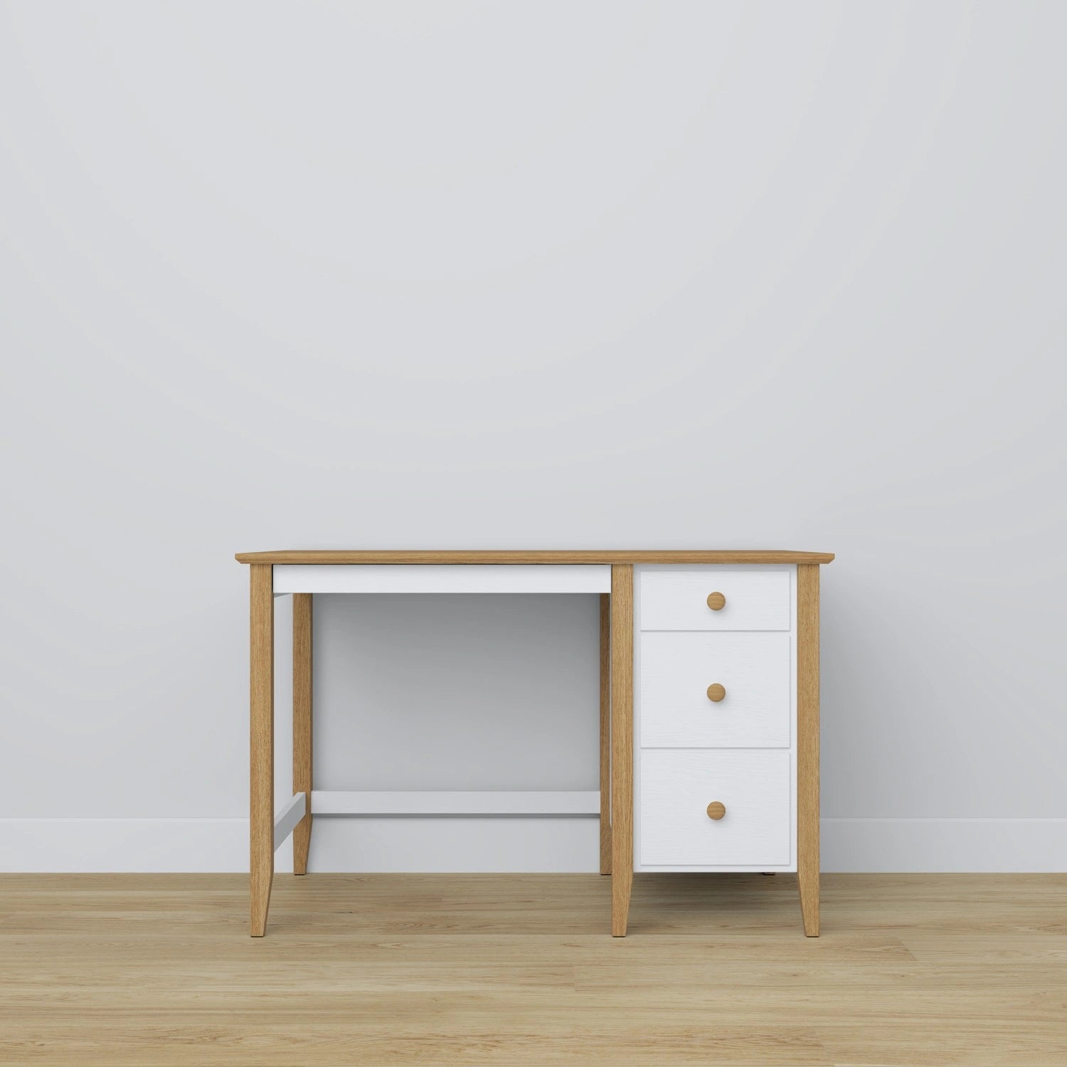 Wooden desk 3S Scandi white / natural oak