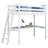 Lit mezzanine blanc avec bureau – espace d'apprentissage sous la chambre, en bois