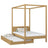 Lit à baldaquin avec tiroir pour matelas en chêne chêne naturel – chambre d'enfant scandinave