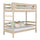 Lit superposé en chêne chêne blanchi – chambre d'enfant, bois massif, style scandinave