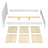White and Oak Double Bed – Wooden Slatted Frame, Nizio Home