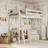 Lit mezzanine en bois blanc – espace libre sous la chambre, Nizio