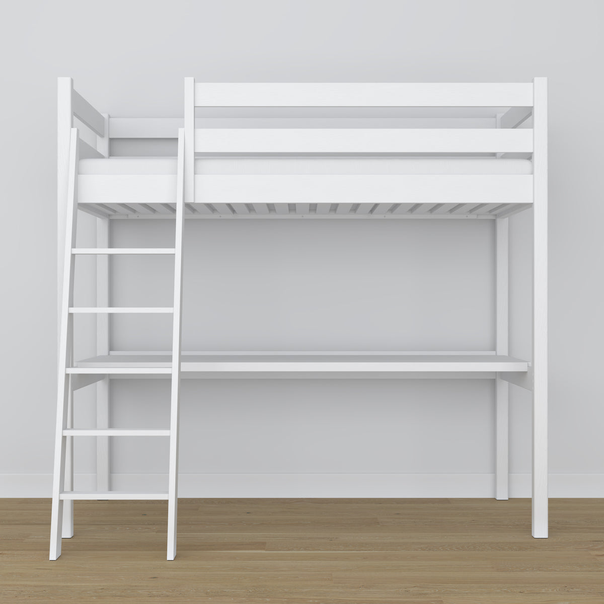 Lit mezzanine avec bureau blanc en bois – dimensions, Nizio Home
