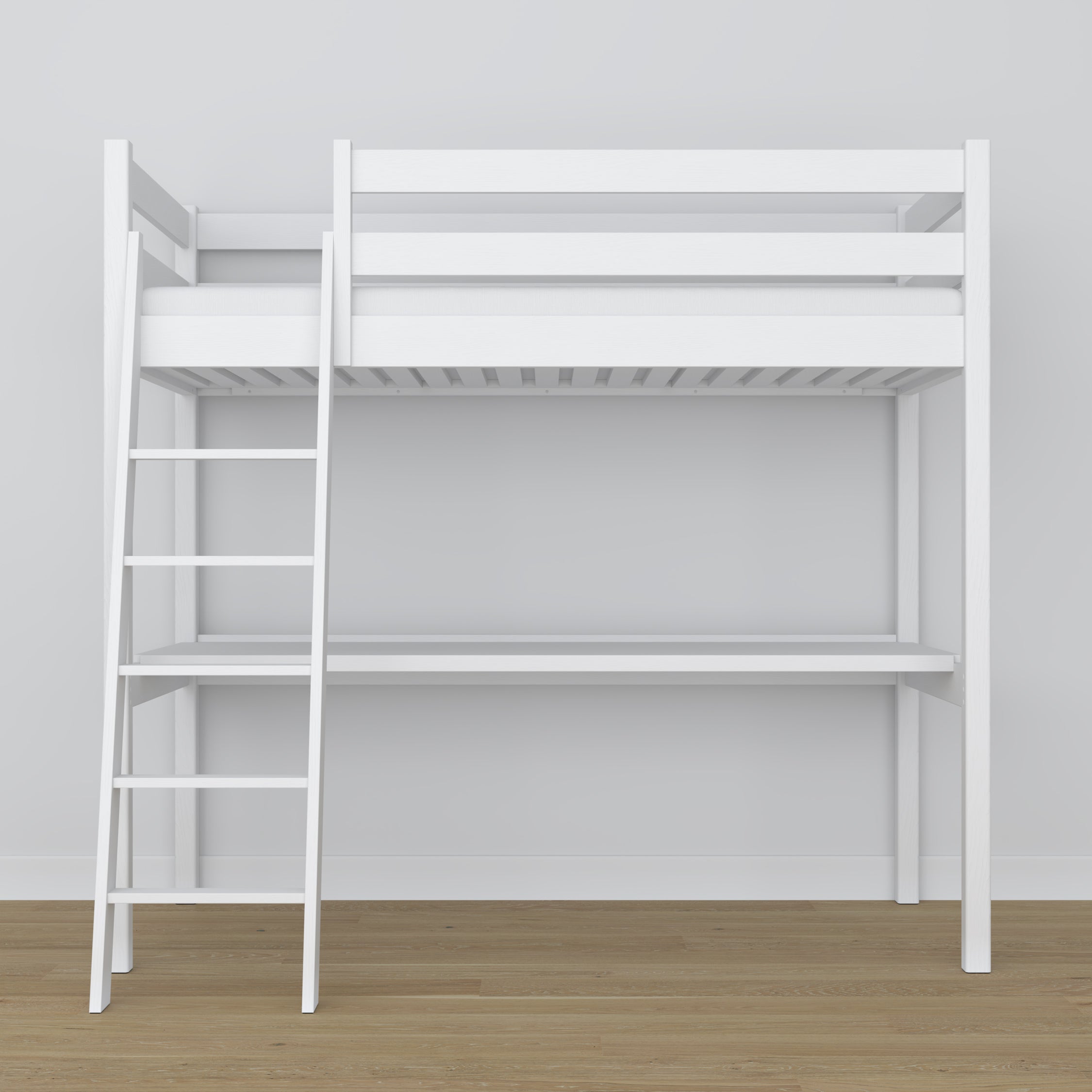 Lit mezzanine avec bureau blanc en bois – dimensions, Nizio Home