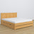 Lit double pin naturel z tiroir – tête de lit en bois, gros plan
