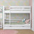 Lit superposé blanc z tiroir – barrière i échelle en bois, Nizio