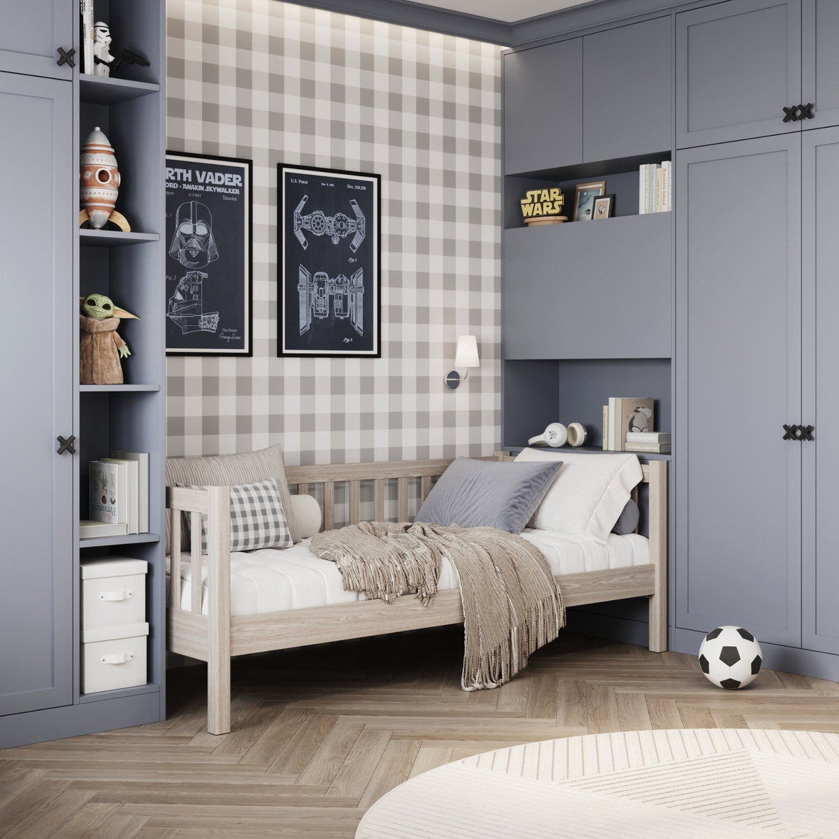 Sofa-lit en chêne chêne blanchi – chambre d'enfant, style scandinave Nizio