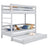 Lit superposé gris z tiroir na matelas – barrière, en bois, Nizio Home