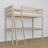 Lit mezzanine avec bureau chêne blanchi en chêne – dimensions, Nizio Home