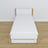 Lit blanc-chêne – tiroir na matelas, détails en bois, Nizio Home