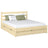 En bois lit double avec tiroir N01 pin incolore – vue générale, bois massif en pin