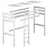 Lit mezzanine en bois gris – proportions de la chambre d'enfant, Nizio