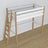 Lit mezzanine en bois blanc-chêne – détails des assemblages et de l'échelle, Nizio Home