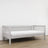 Sofa-lit gris – barrière latérale en bois, sécurité pour les enfants