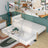 Lit blanc-chêne z tiroir – rangement spacieux, en bois, pour enfants Nizio