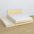 Lit double avec tiroir en bois pin incolore – tiroir ouvert, intérieur spacieux