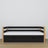 Sofa-lit avec tiroir noir-chêne en bois – dimensions et schéma, Nizio