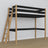 Lit mezzanine noir-chêne en bois – dimensions et schéma, Nizio