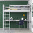 Lit mezzanine gris avec bureau – espace d'apprentissage sous la chambre, en bois