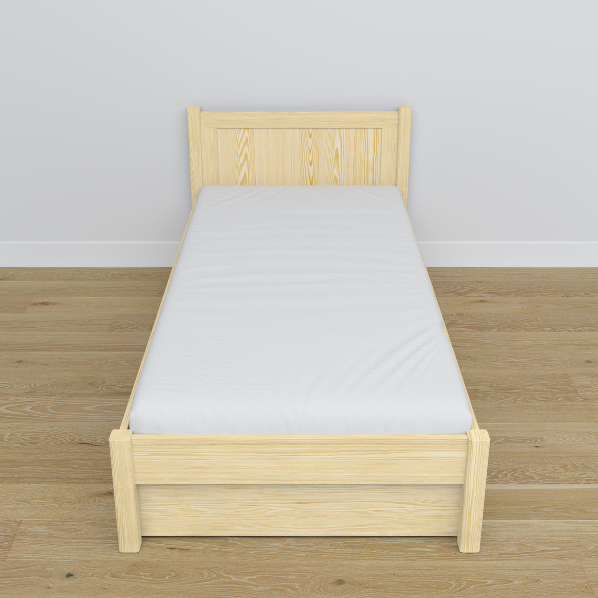 Lit avec tiroir en bois pin incolore – dimensions et schéma, Nizio Home