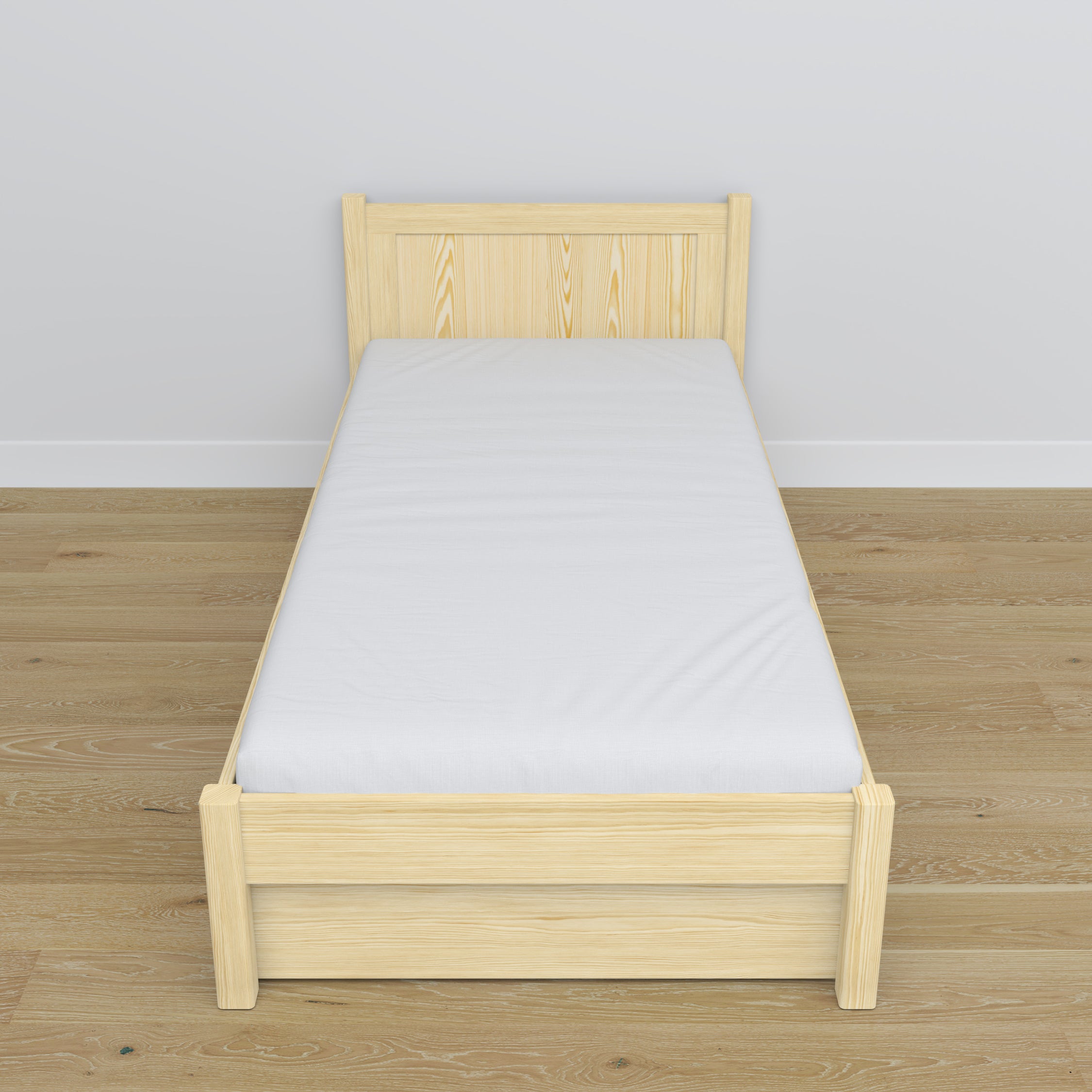 Lit avec tiroir en bois pin incolore – dimensions et schéma, Nizio Home