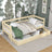 Sofa-lit avec tiroir en bois pin incolore – chambre d'enfant, style scandinave Nizio