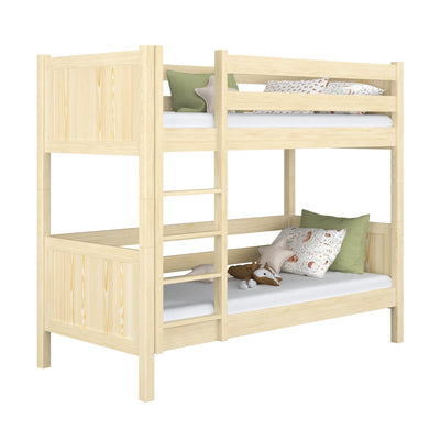 Lit superposé en bois pin incolore – chambre d'enfant, bois massif, style scandinave