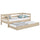 Sofa-lit avec tiroir pour matelas en chêne chêne blanchi – chambre d'enfant, scandinave